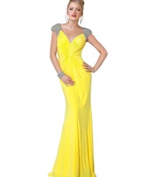 A Tie up Evening Yellow Gown