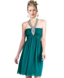 Haute Halter A-line Green Dress Haute Halter A-line Green Dress