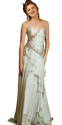 Sizzling Ruffled Long Prom Gown