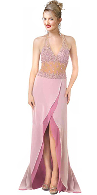 Hot Beaded halter Evening Dress